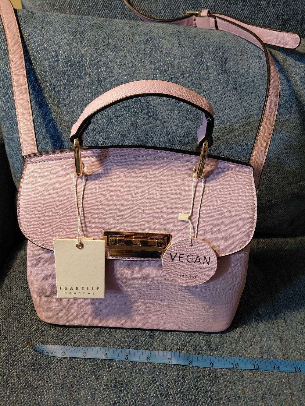 Vegan Pink Top-Handle Crossbody Bag by Bisselle